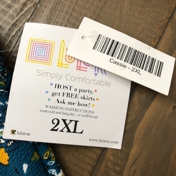 lularoe Cassie Blue & Yellow Floral Pencil Skirt - Picture 4 of 4